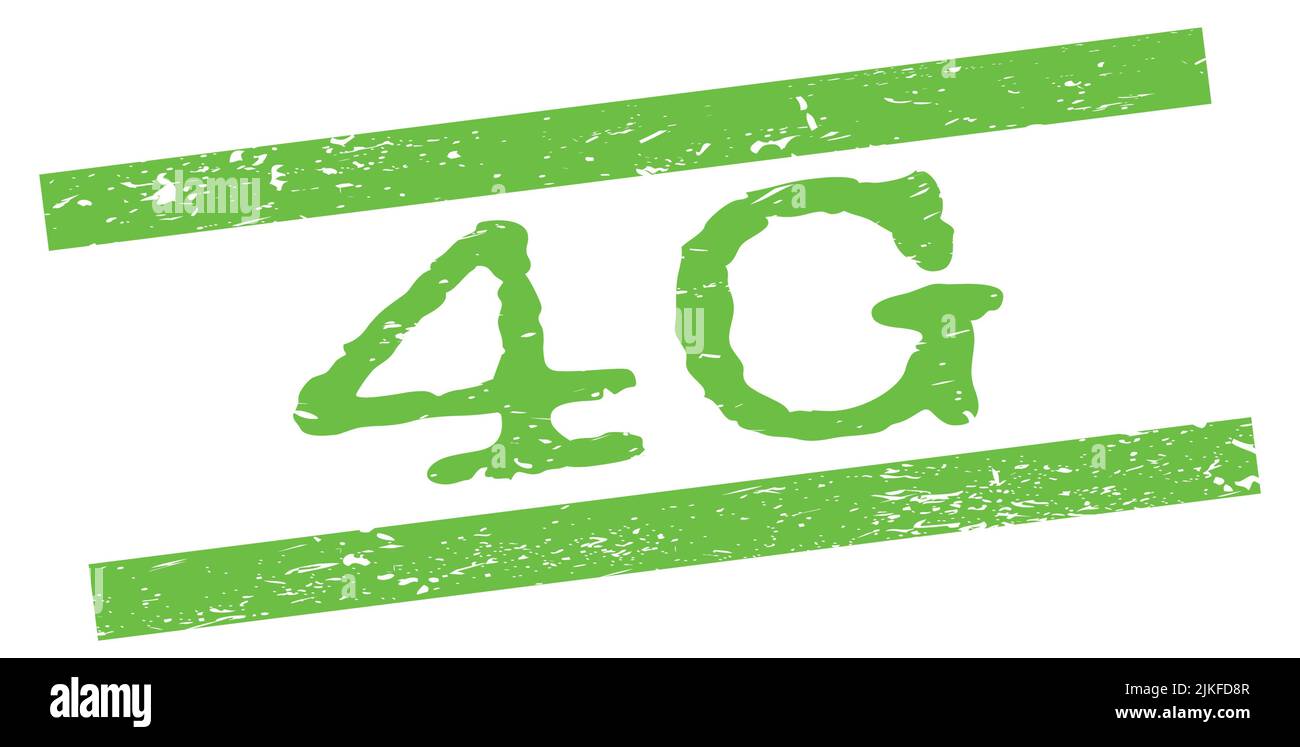 4G text written on green grungy lines stamp sign Stock Photo - Alamy