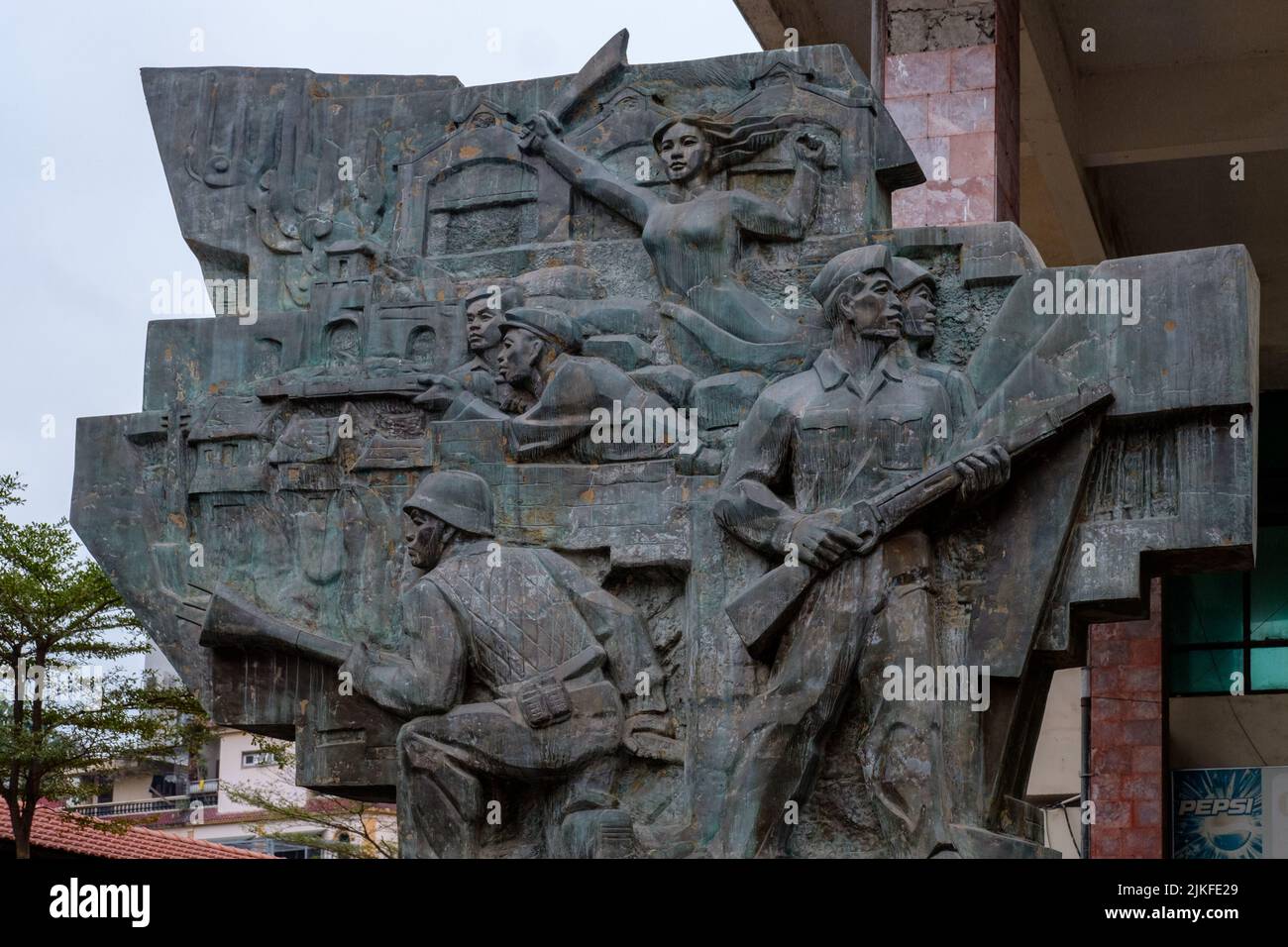 HANOI, VIETNAM - JANUARY 5, 2020: Communist bronze in the streets of Hanoi, Vietnam on January 5, 2020. Stock Photo