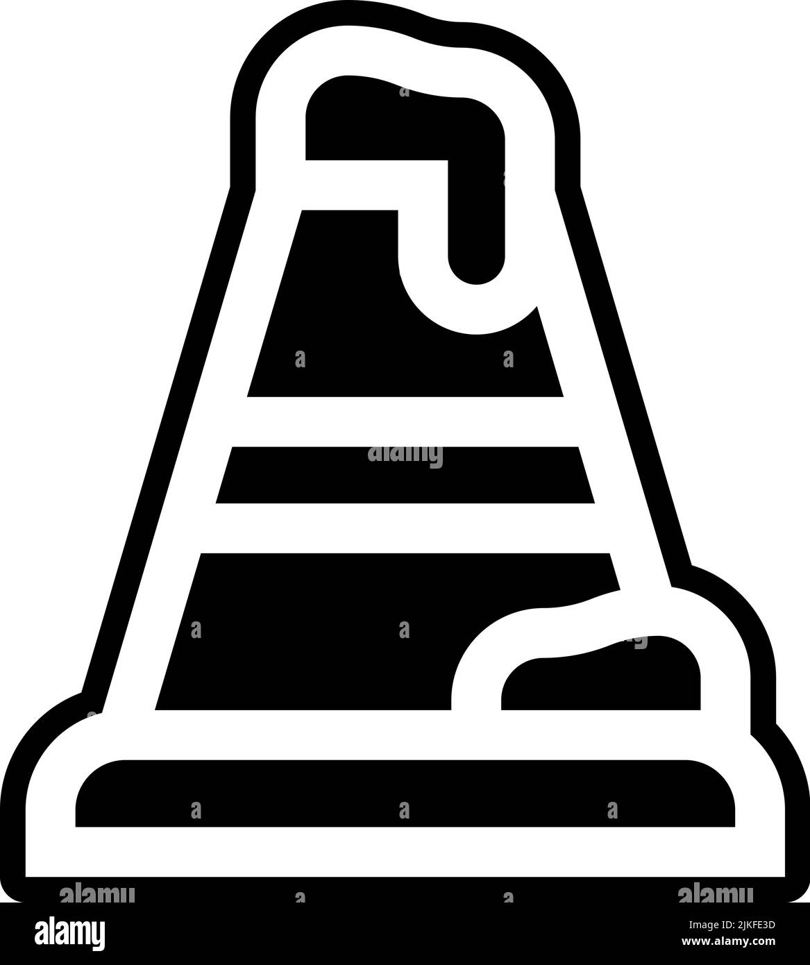 traffic cone icon black vector illustration Stock Vector Image & Art ...