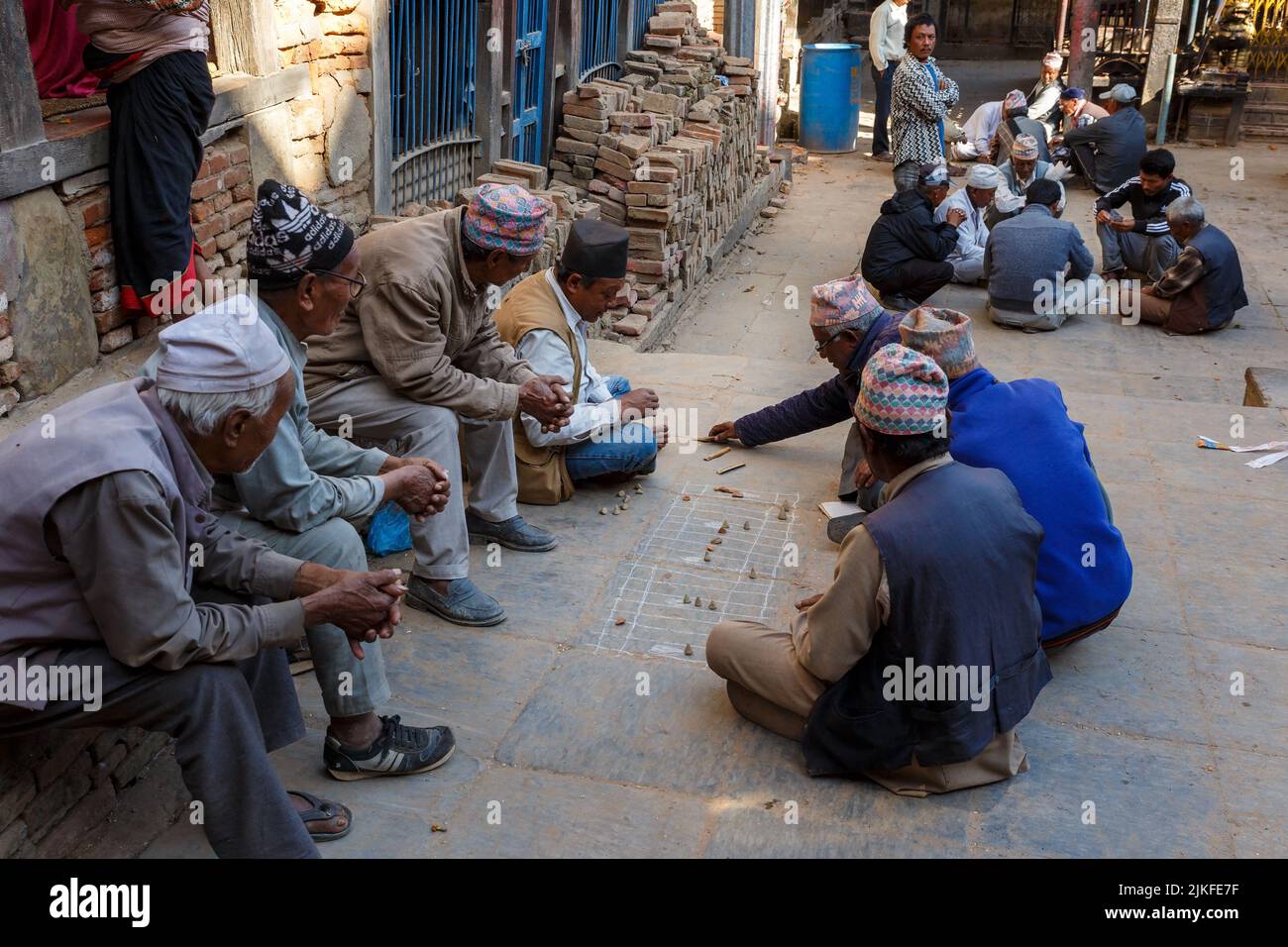 local men play chess in the street of the Bhaktapur, Nepal, Asia Stock  Photo - Alamy