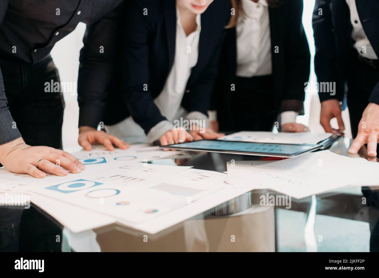 meeting business team brainstorm document info Stock Photo - Alamy