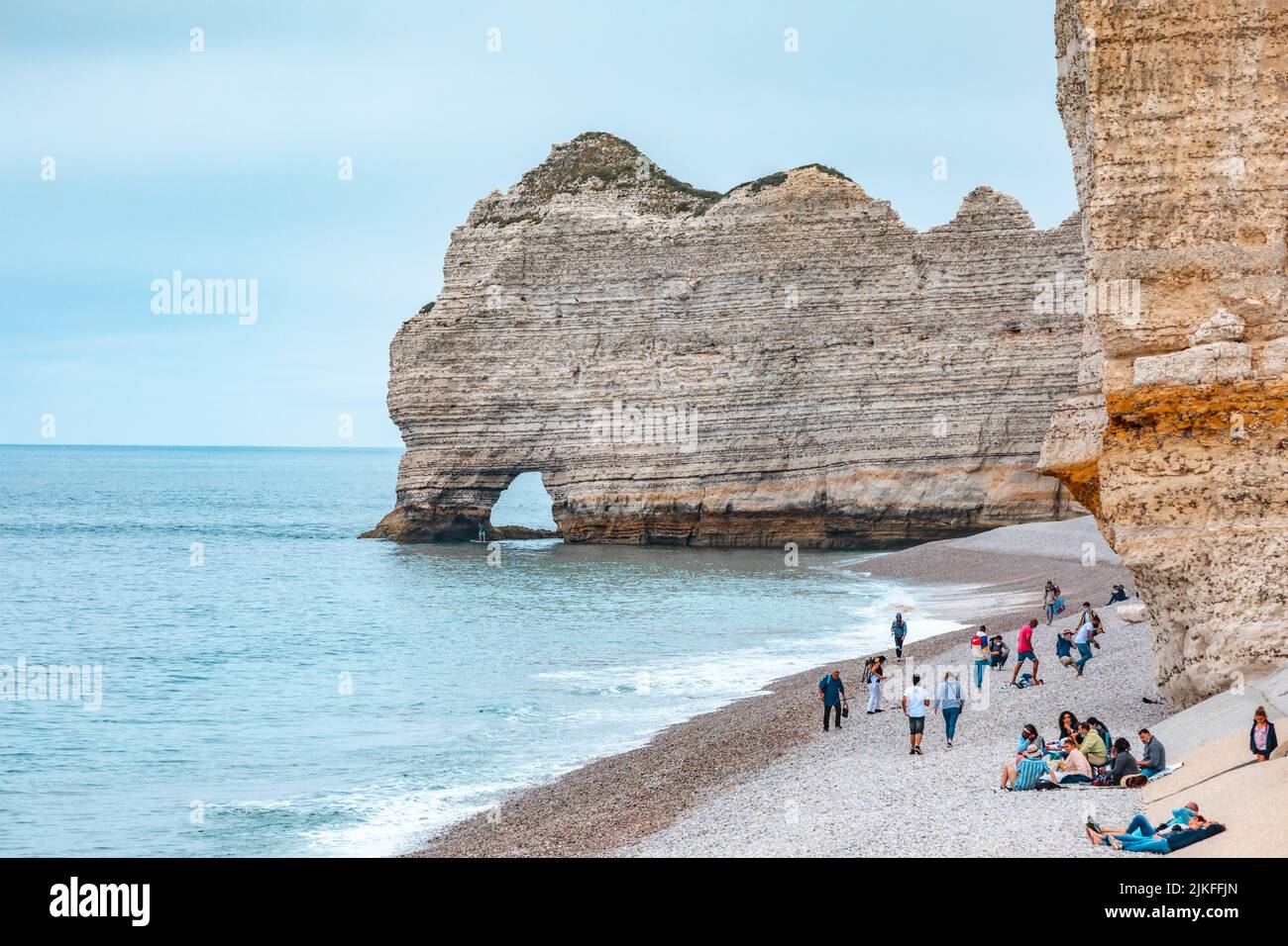 Plage d' Étretat beach in Étretat, the town in the north coast of
