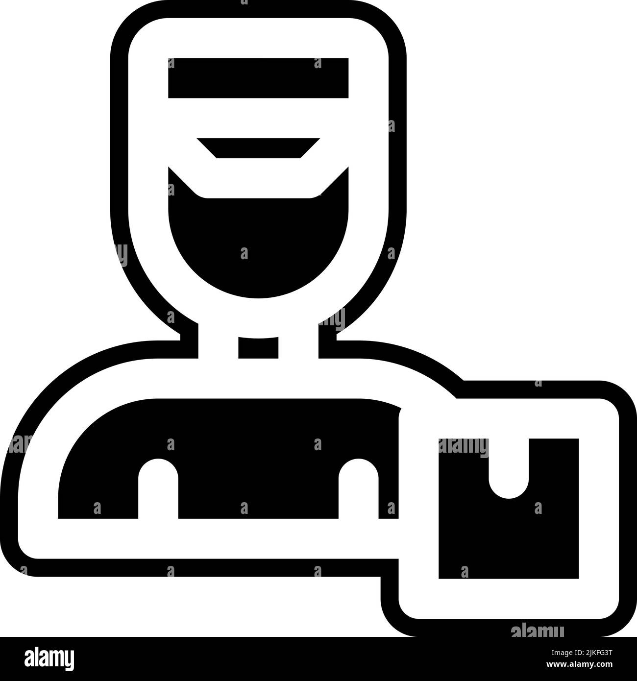 delivery man icon black vector illustration. Stock Vector