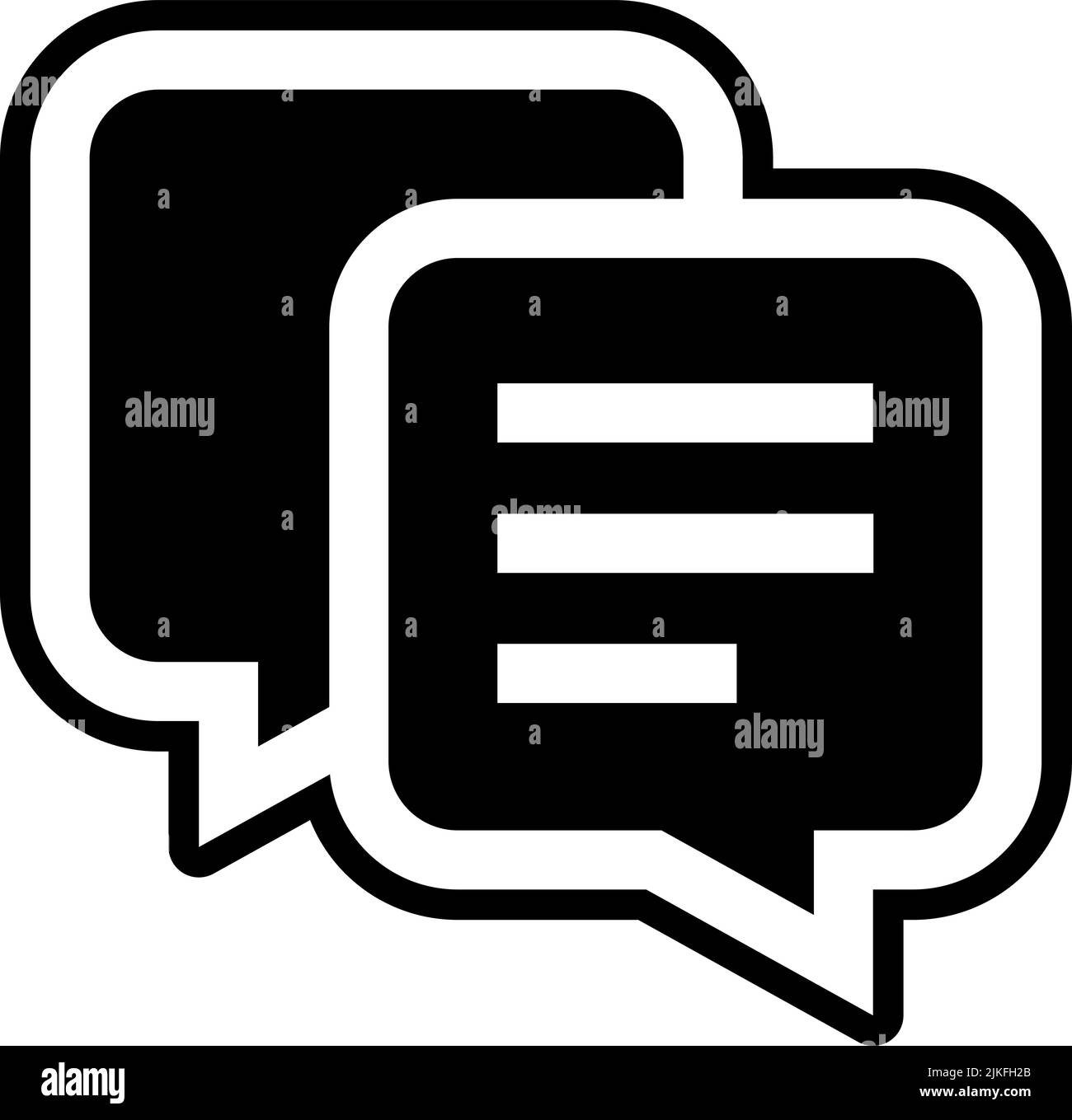 chat box icon black vector illustration. Stock Vector