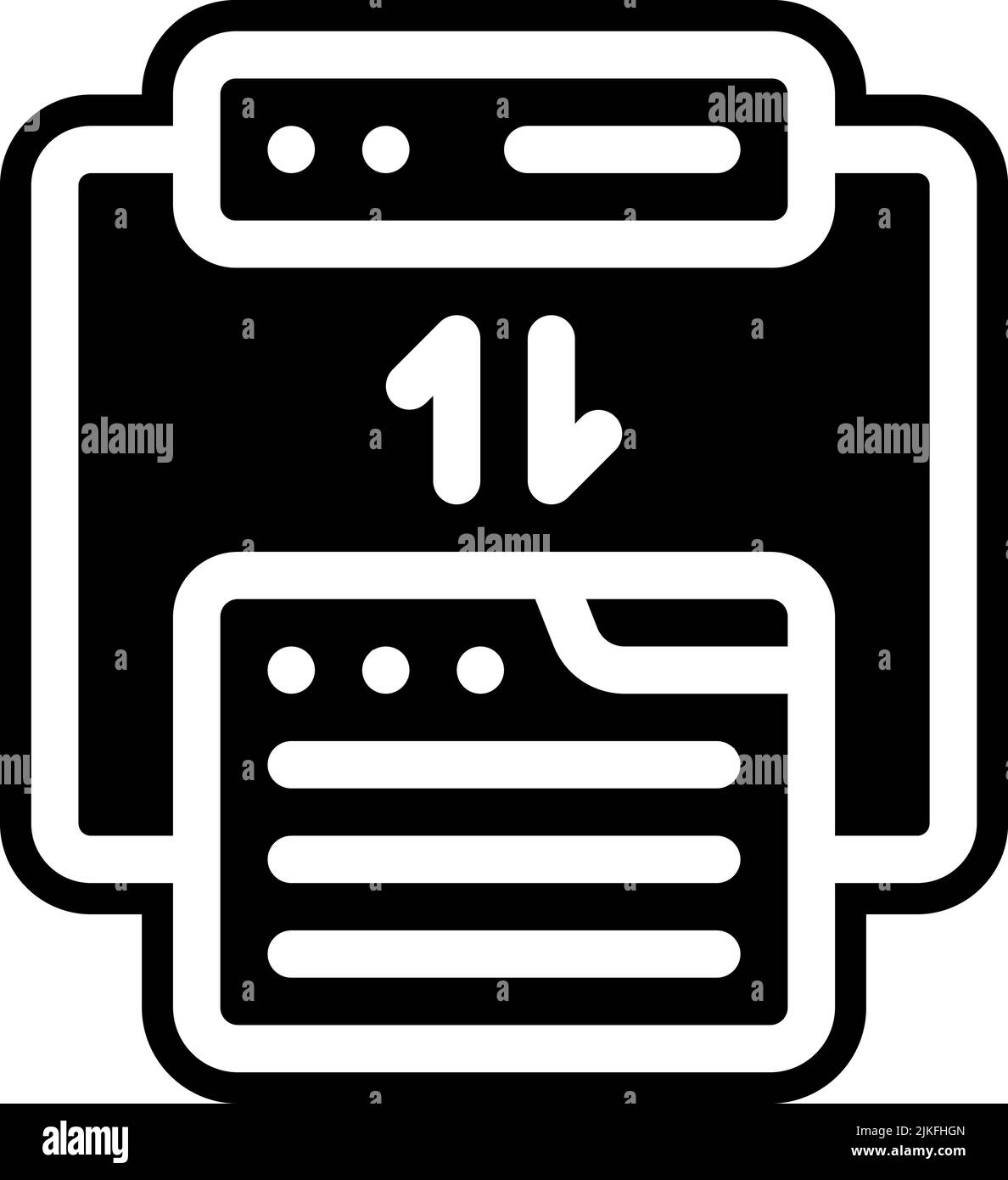 web hosting icon black vector illustration. Stock Vector