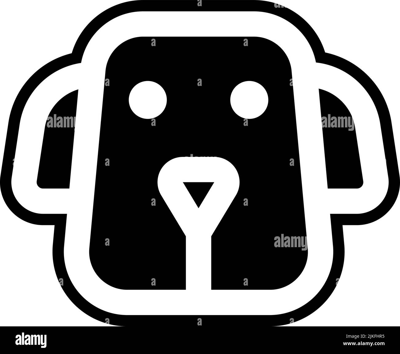 dog icon black vector illustration. Stock Vector
