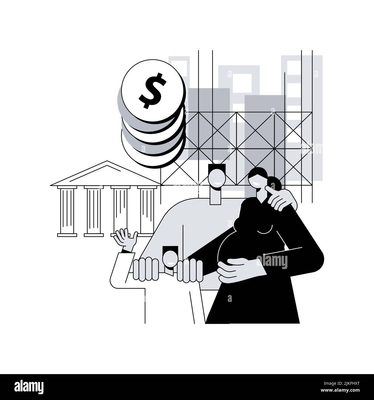 Building subsidy abstract concept vector illustration. Building 