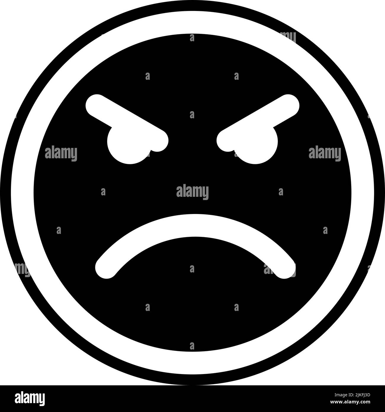 angry icon black vector illustration. Stock Vector