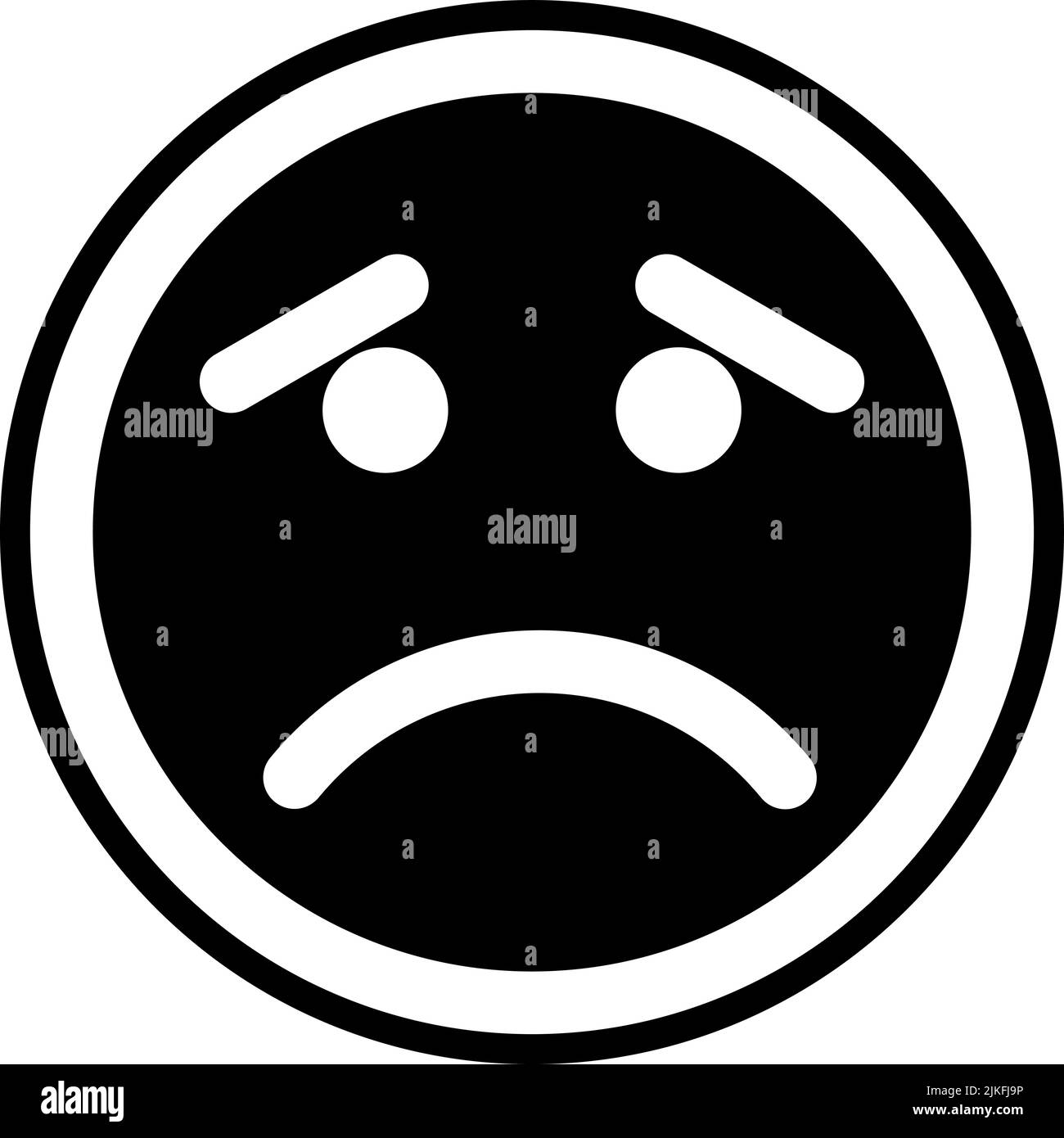 sad icon black vector illustration Stock Vector Image & Art - Alamy