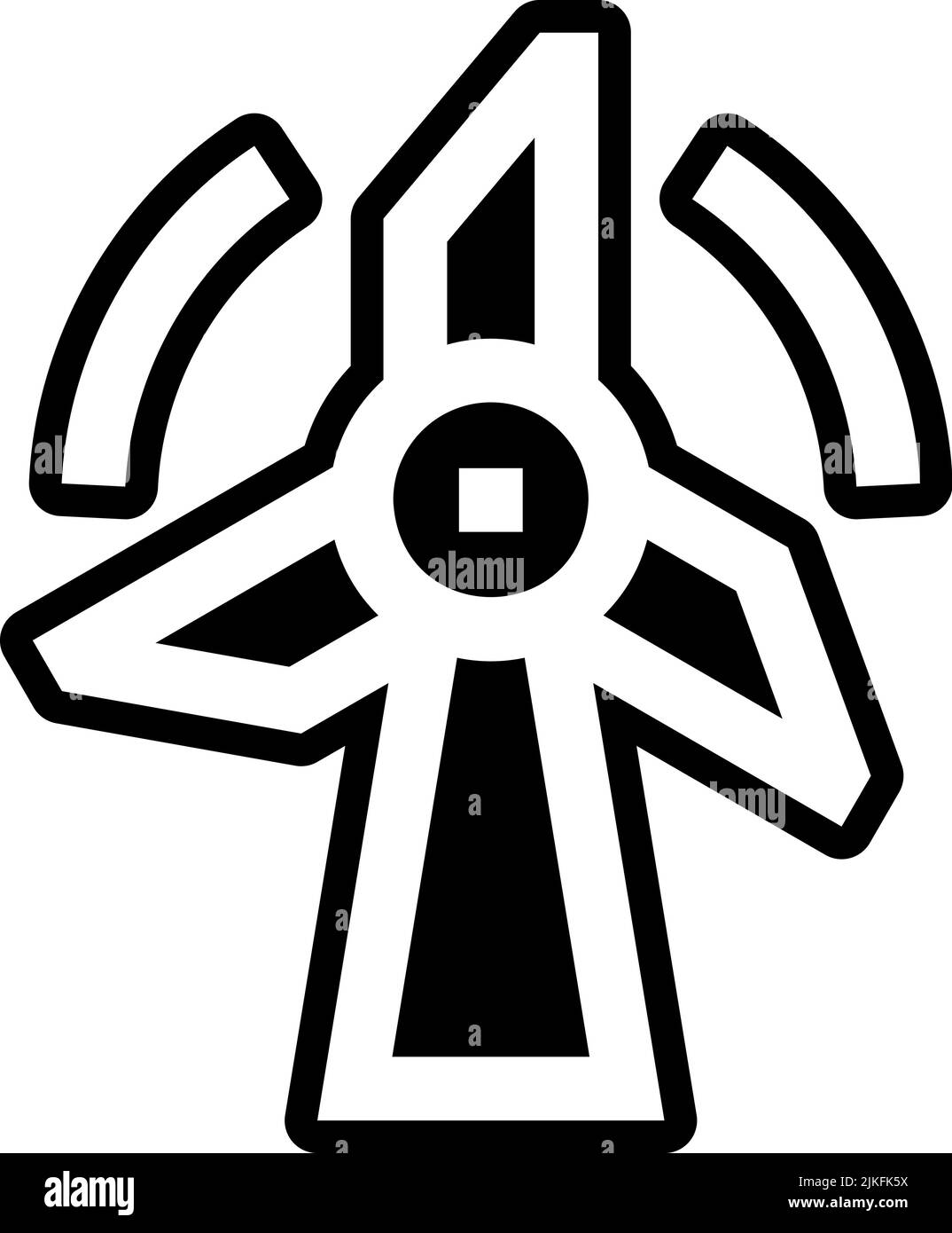 wind turbine icon black vector illustration Stock Vector Image & Art ...