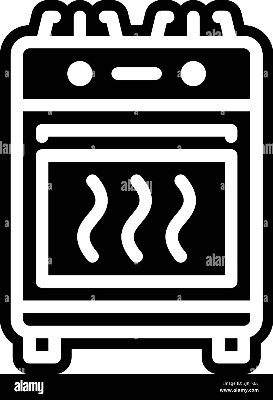 stove icon black vector illustration. Stock Vector