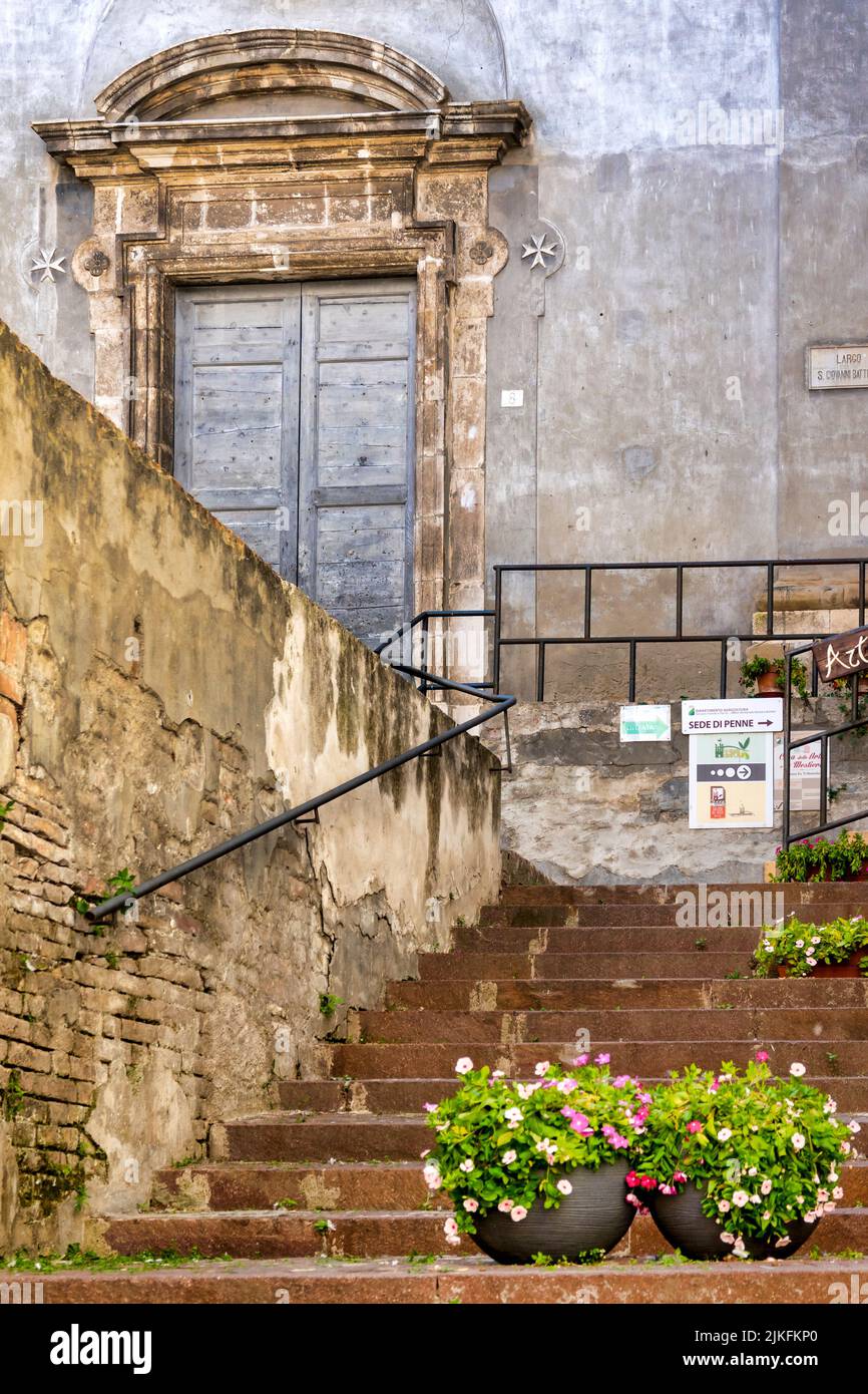 Portal of the Church of San Giovanni Battista, Penne, Italy Stock Photo