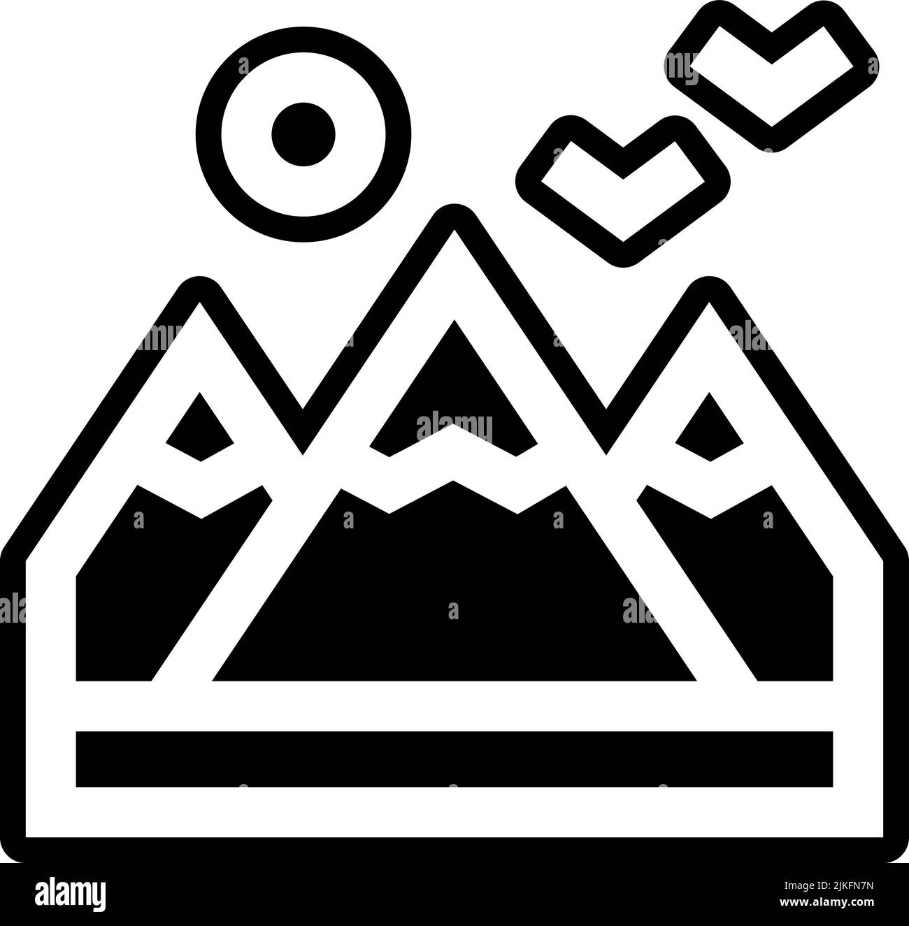 mountains icon black vector illustration Stock Vector Image & Art - Alamy
