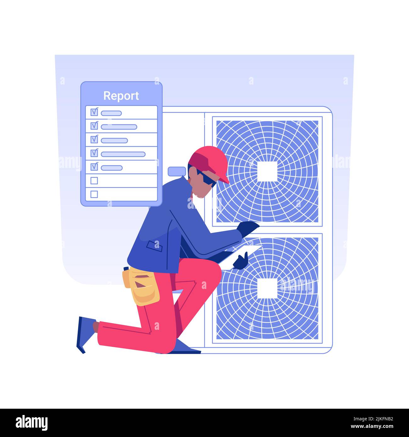 HVAC inspection isolated concept vector illustration. HVAC inspector