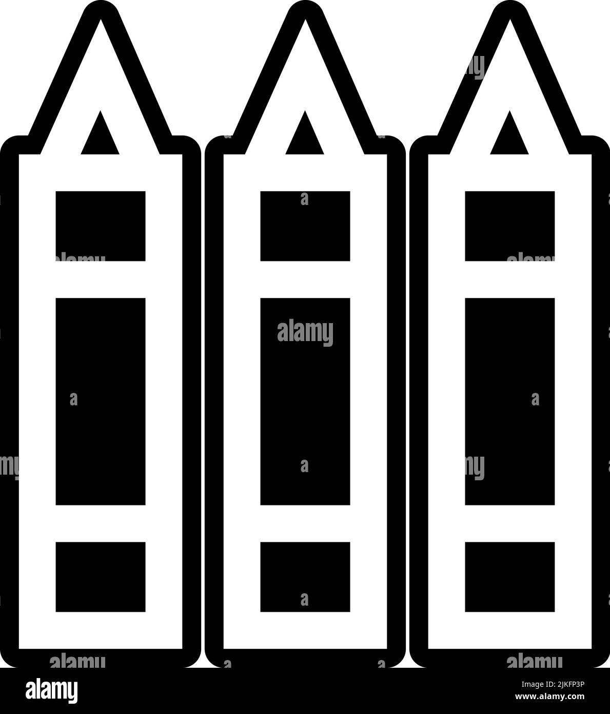 color pencils icon black vector illustration Stock Vector Image & Art