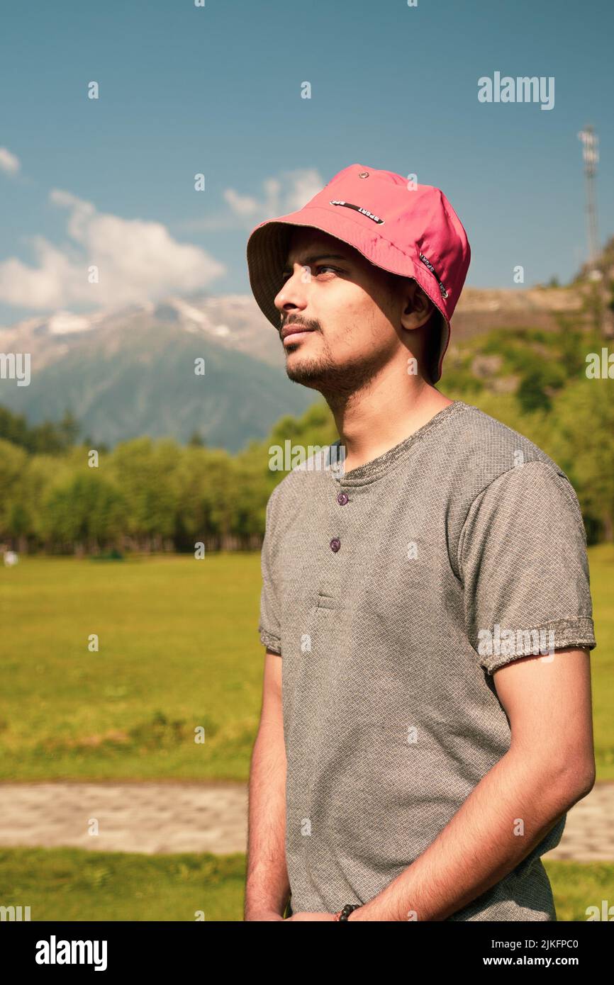 Portrait of a person in Gulmarg, Jammu and Kashmir, India. Stock Photo