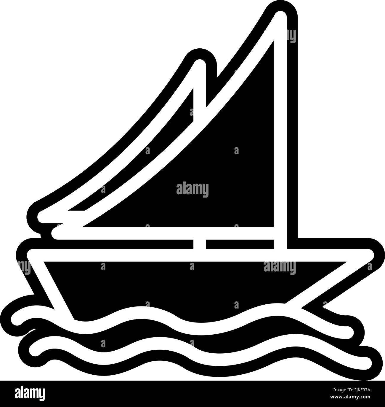 boat icon black vector illustration. Stock Vector