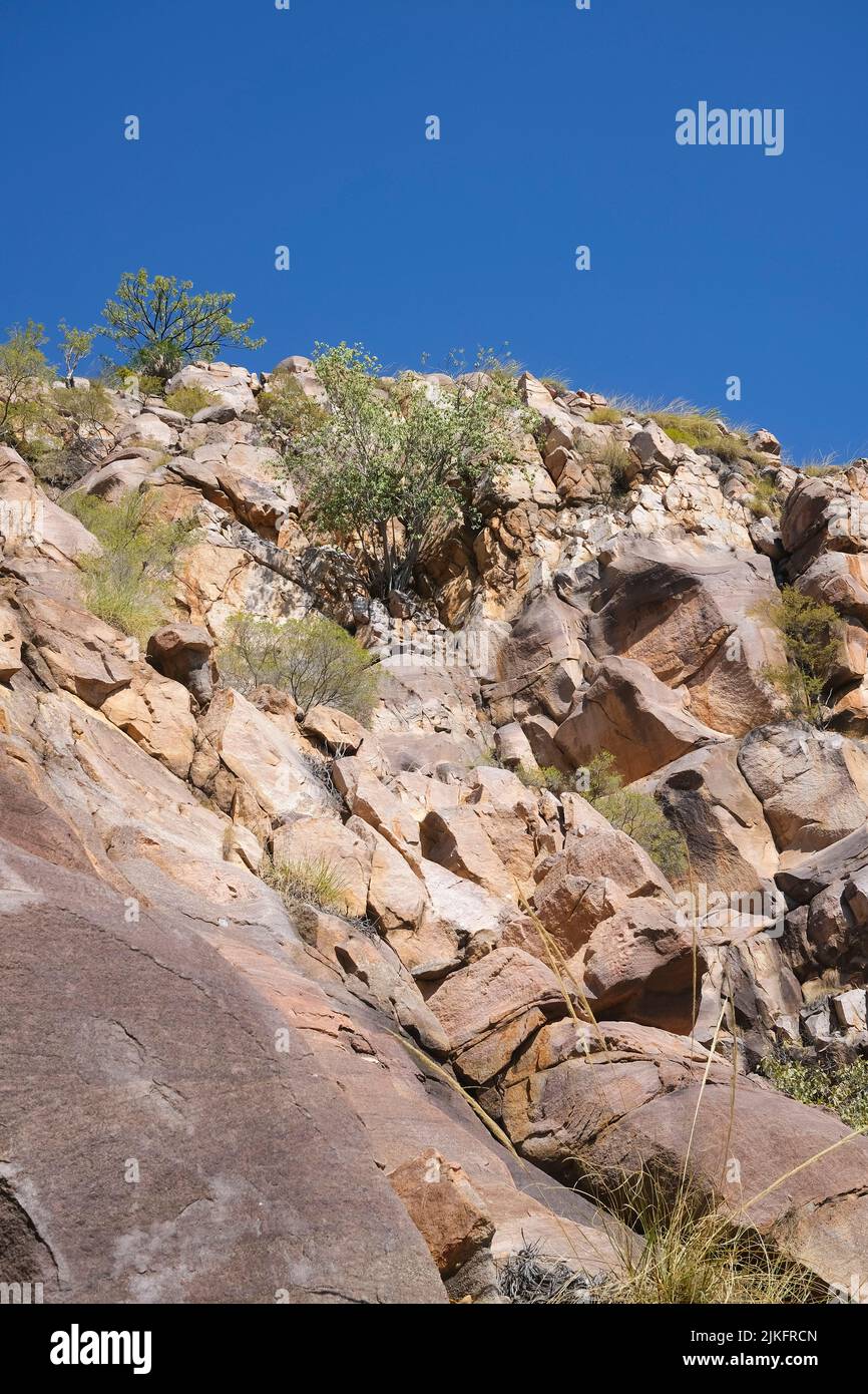 Rock cliff in Nitmiluk National Park at Katherine gorge Stock Photo