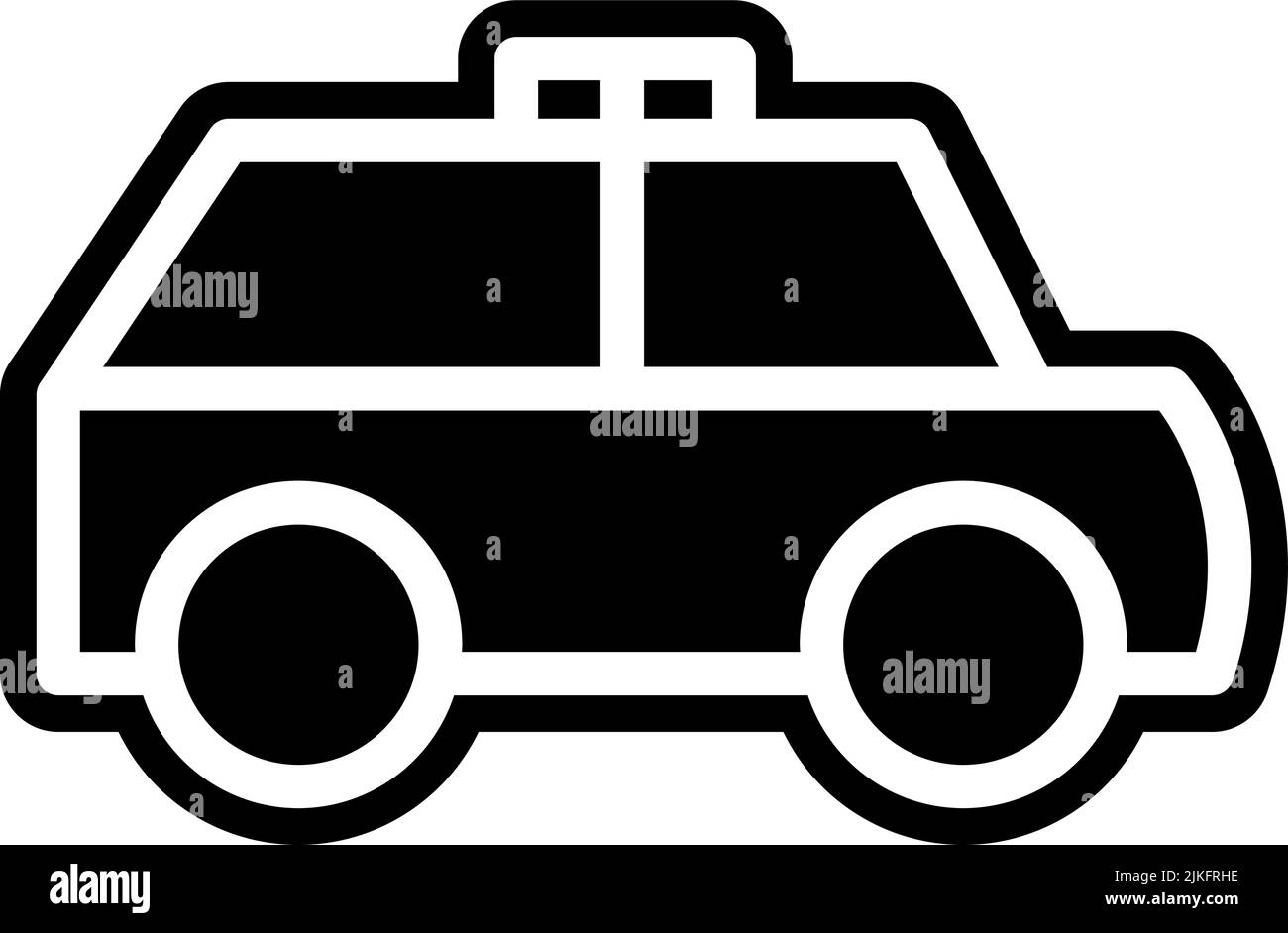 police car icon black vector illustration. Stock Vector
