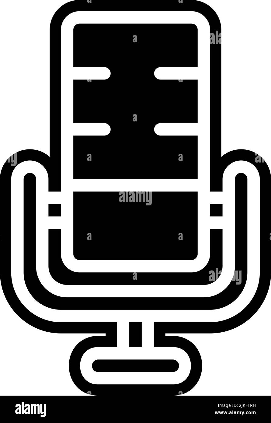 microphone icon black vector illustration Stock Vector Image & Art - Alamy