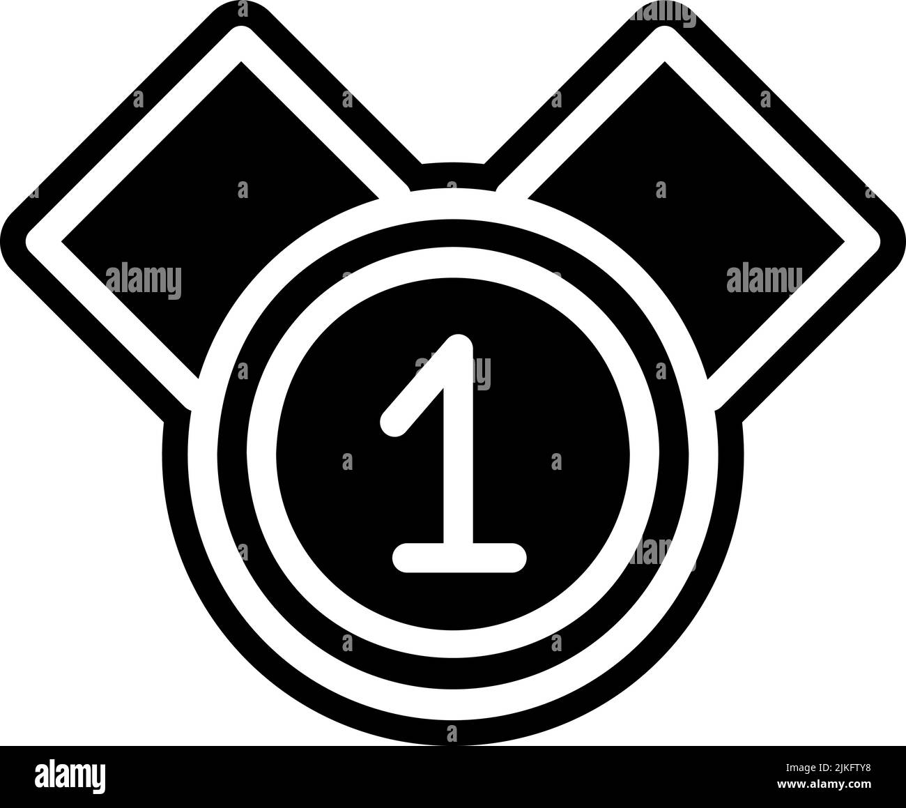 medal icon black vector illustration Stock Vector Image & Art - Alamy
