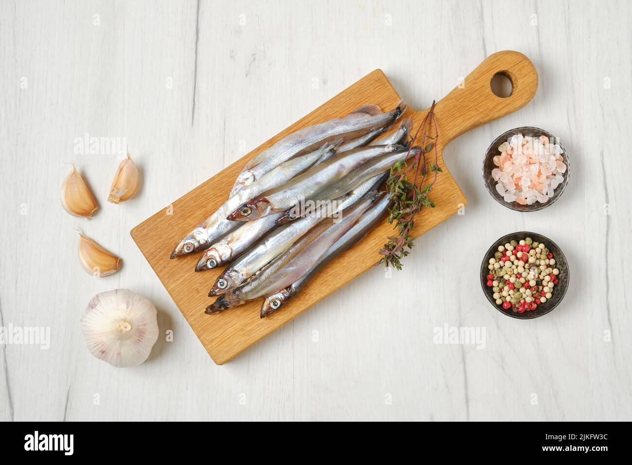 Raw capelin fish hi-res stock photography and images - Alamy
