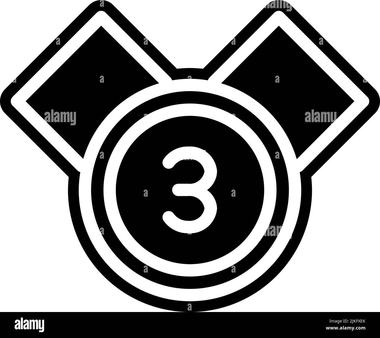 medal icon black vector illustration Stock Vector Image & Art - Alamy