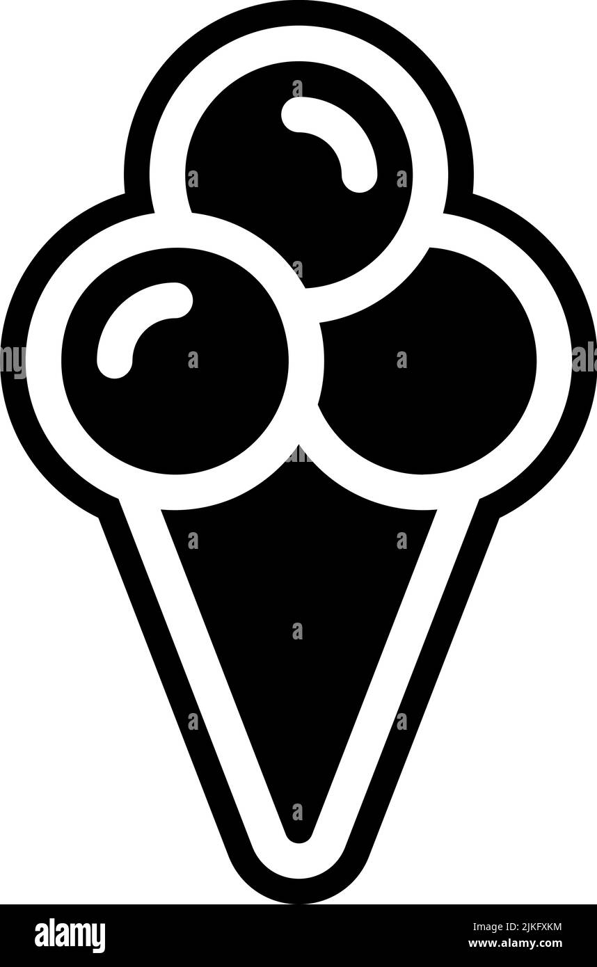 ice cream icon black vector illustration Stock Vector Image & Art - Alamy