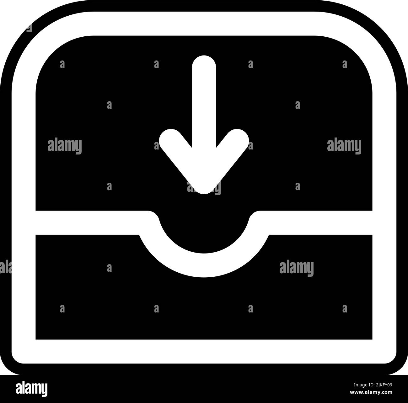 Inbox Icon Black Vector Illustration Stock Vector Image And Art Alamy