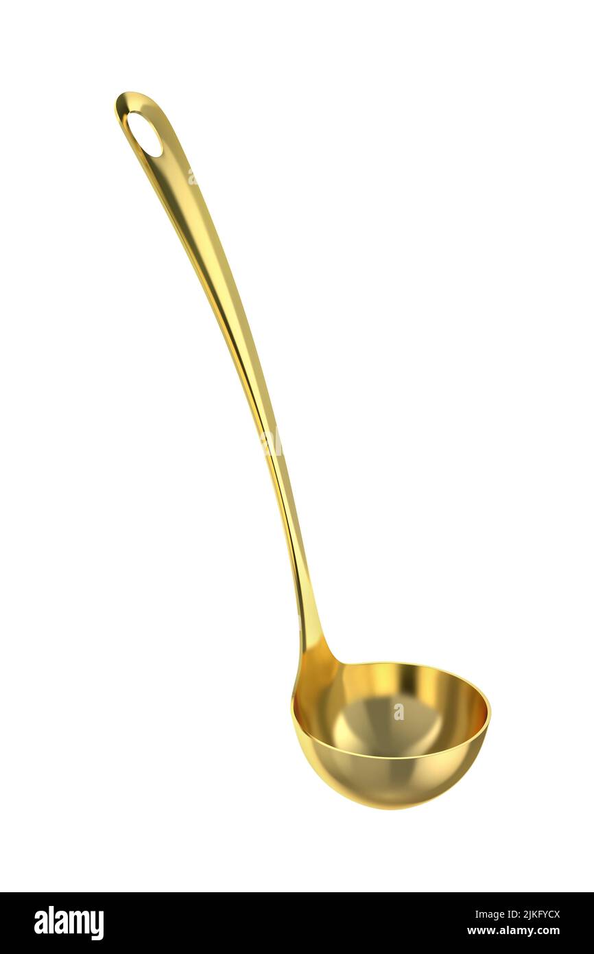 Gold ladle isolated on white background Stock Photo Alamy