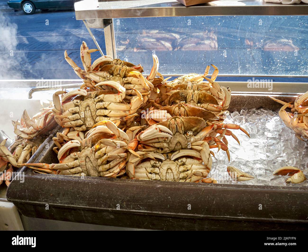 The Crabs in the seafood market Stock Photo