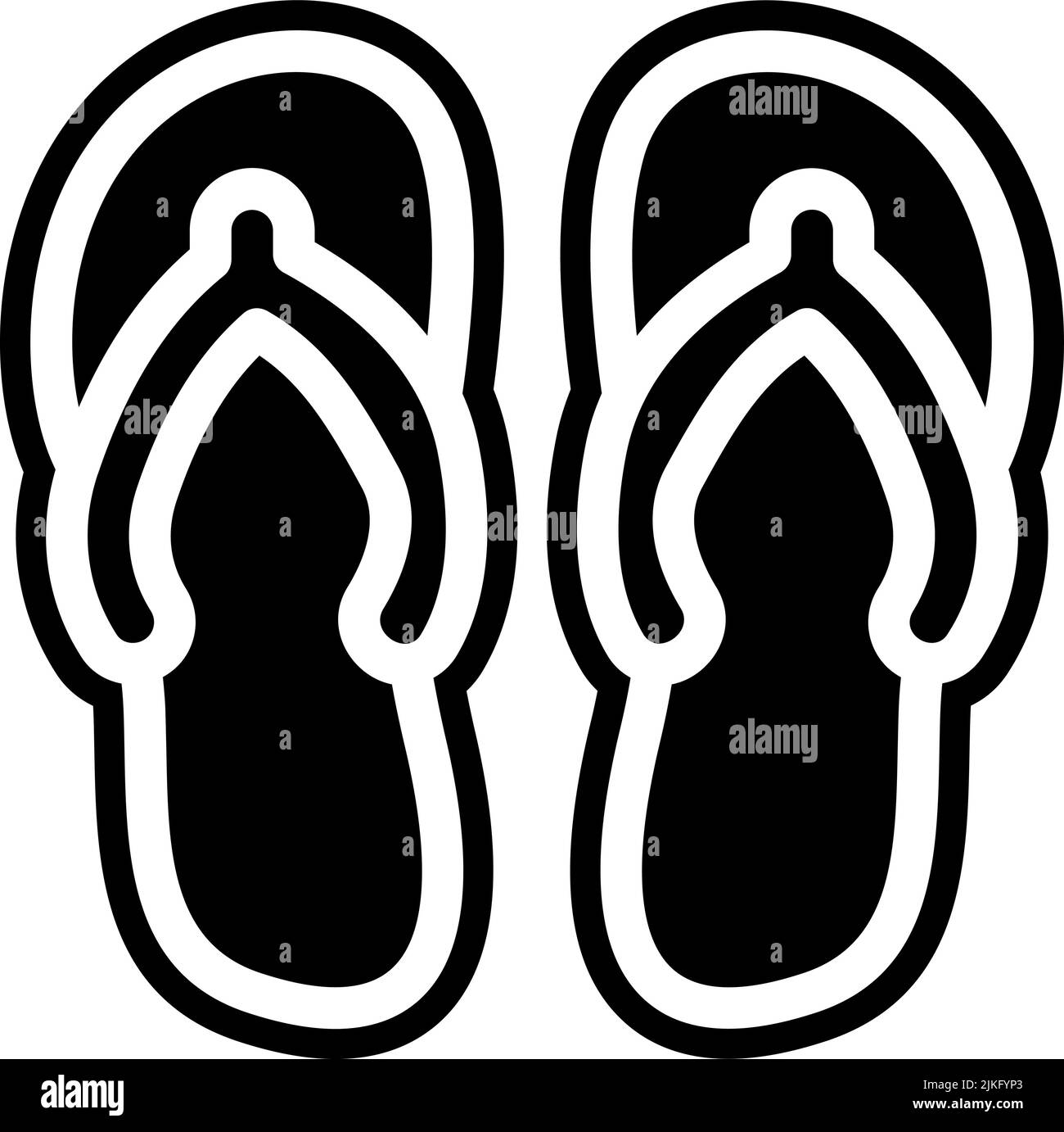 flip flops icon black vector illustration Stock Vector Image & Art - Alamy