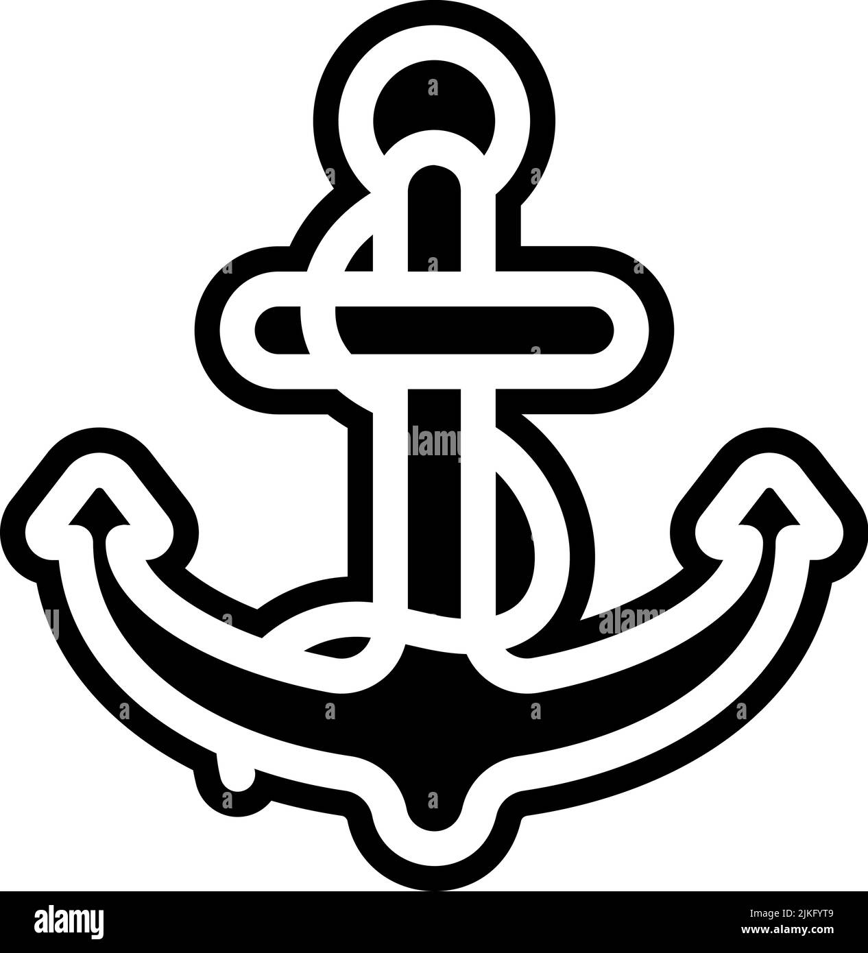 anchor icon black vector illustration Stock Vector Image & Art - Alamy