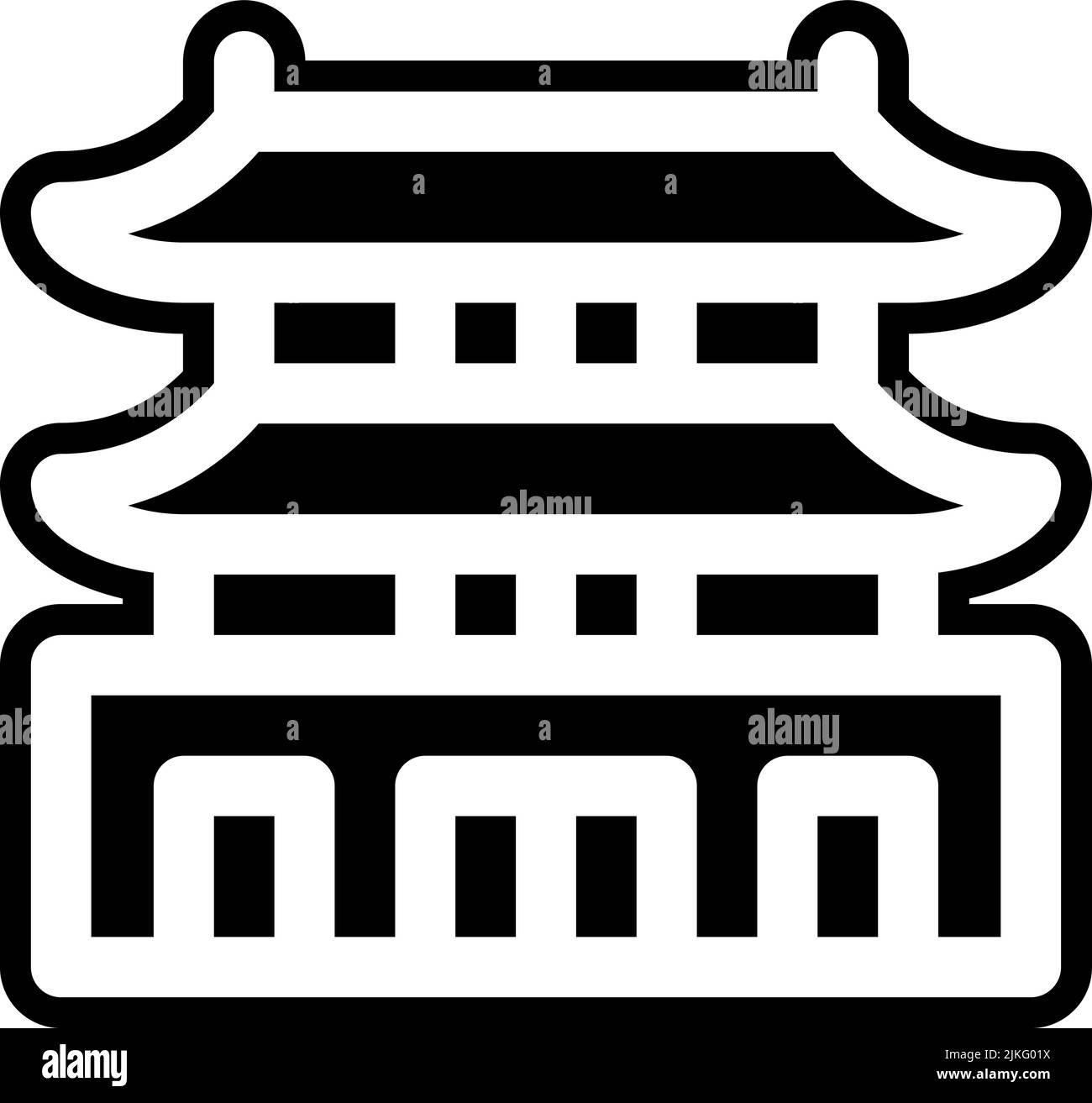forbidden city icon black vector illustration Stock Vector Image & Art ...