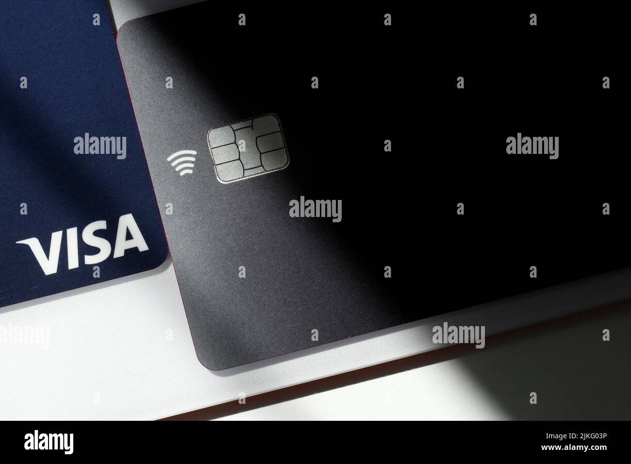 Visa credit and debit cards are seen in this picture illustration taken August 2, 2022. REUTERS/Benoit Tessier Stock Photo