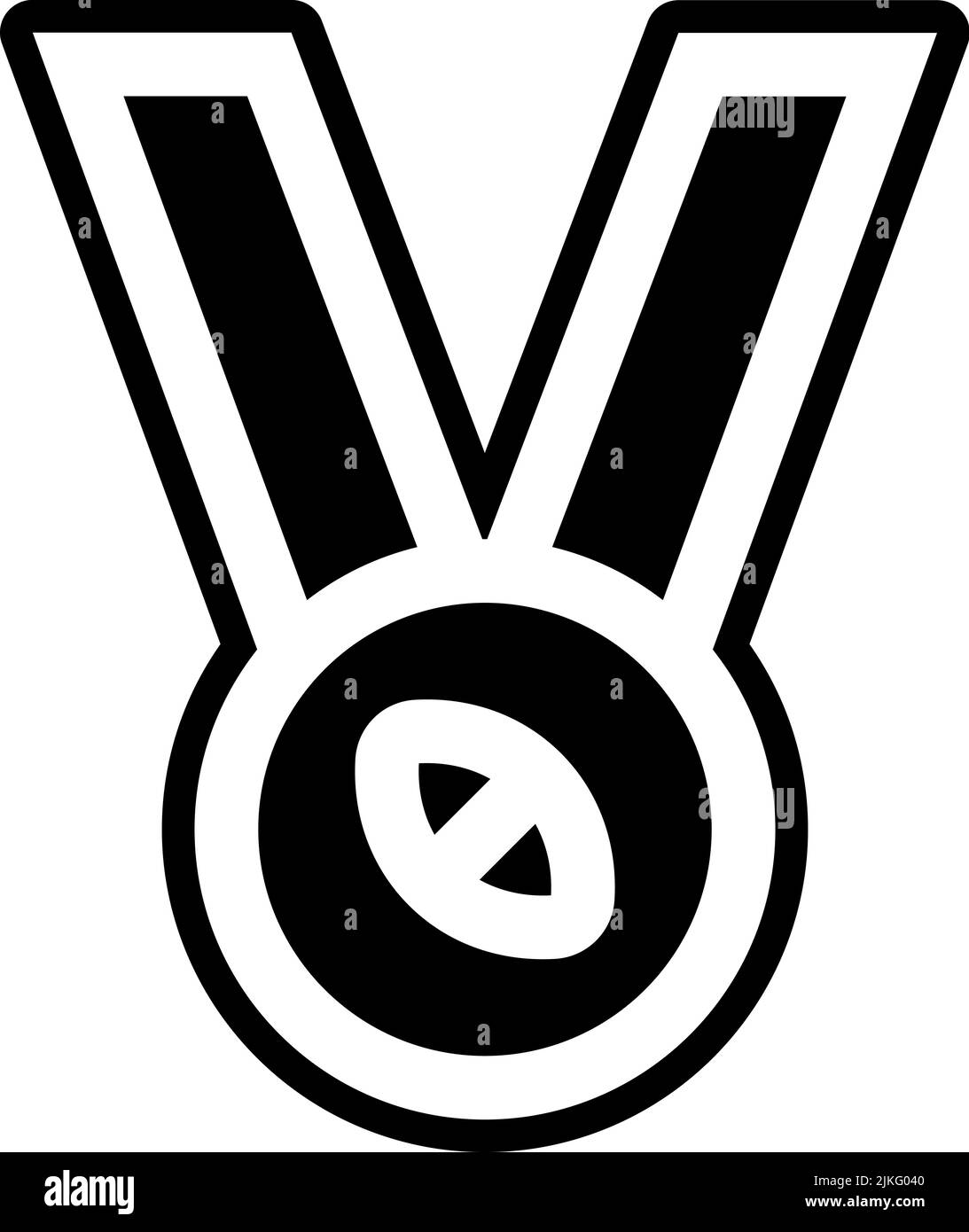 medal icon black vector illustration Stock Vector Image & Art - Alamy