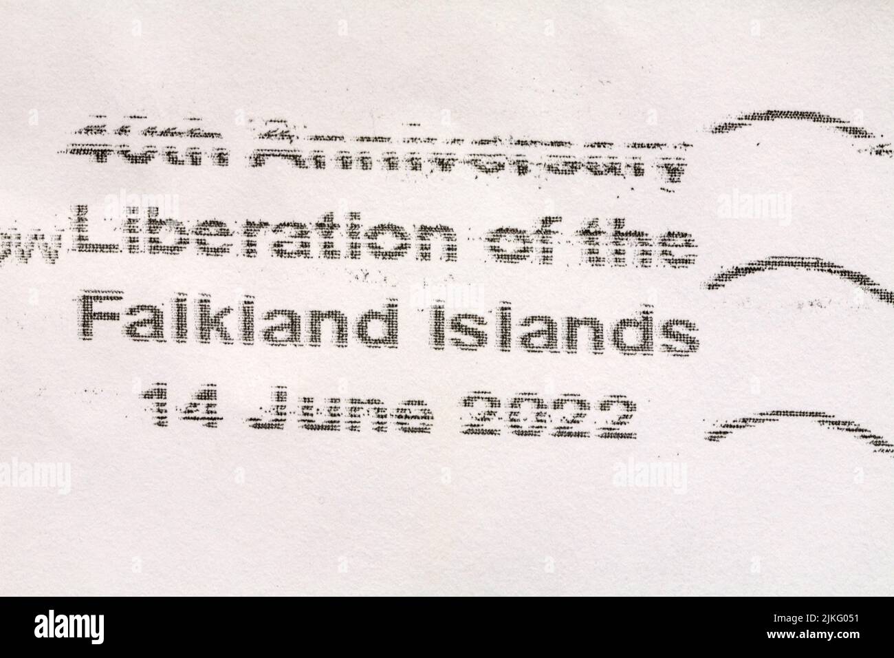 40th Anniversary Liberation of the Falkland Islands 14 June 2022 franked on envelope Stock Photo