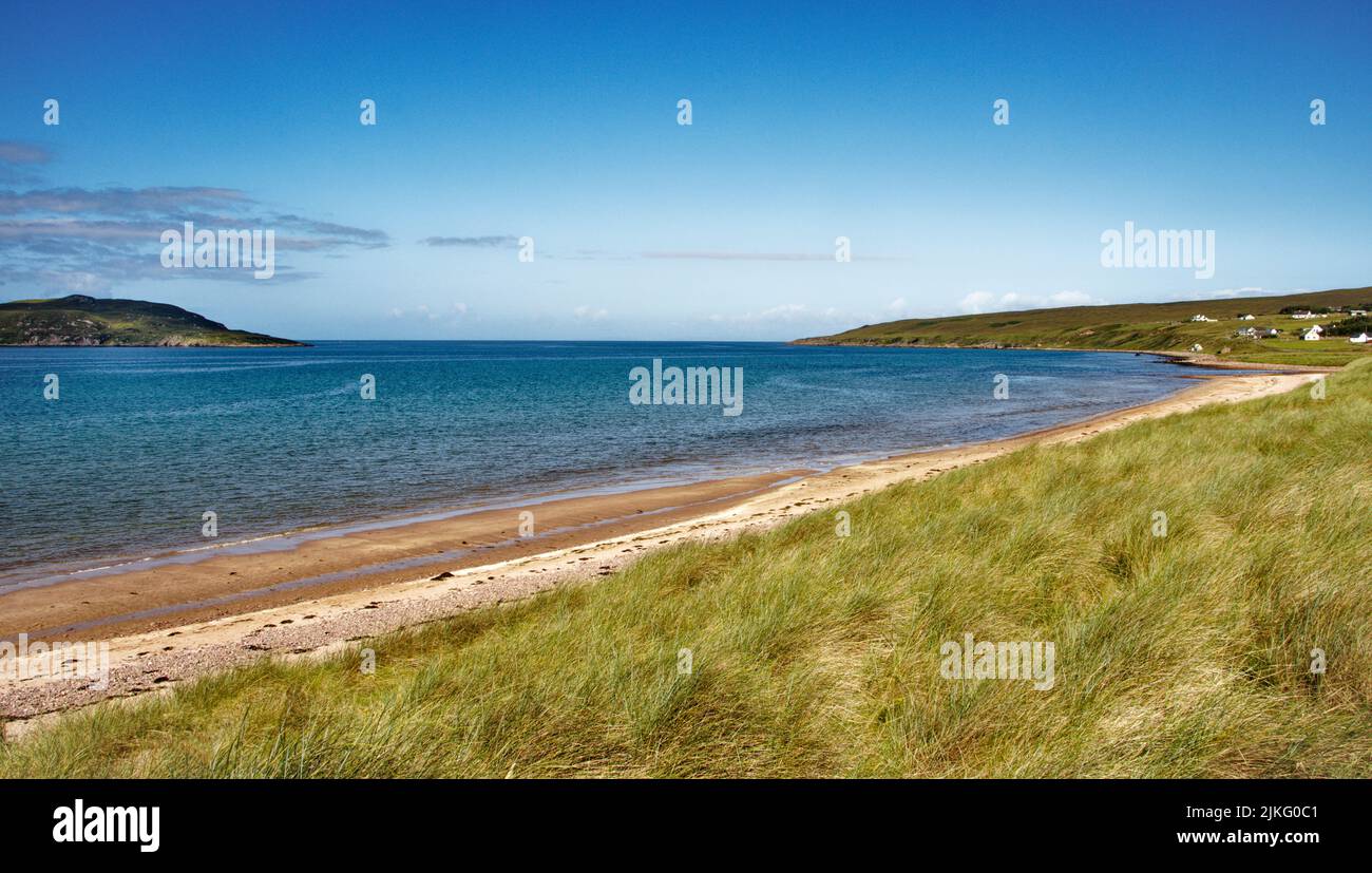 BIG SAND BEACH GAIRLOCH SCOTLAND SEA GRASSES ON THE DUNES AND THE SANDY