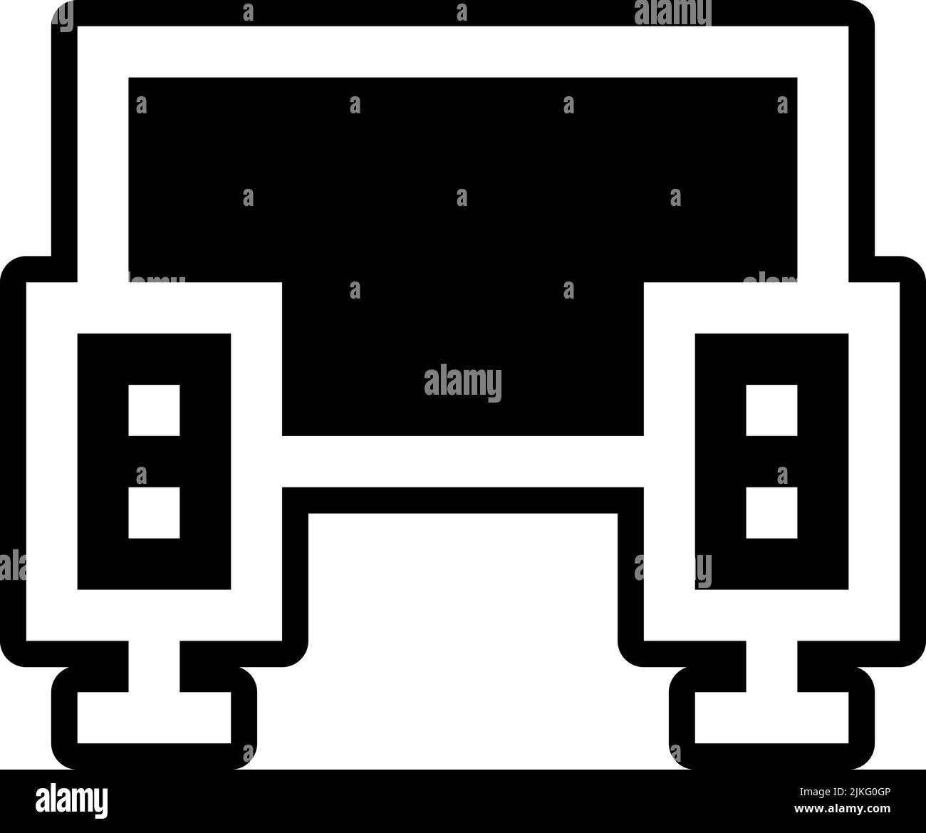 speakers icon black vector illustration. Stock Vector