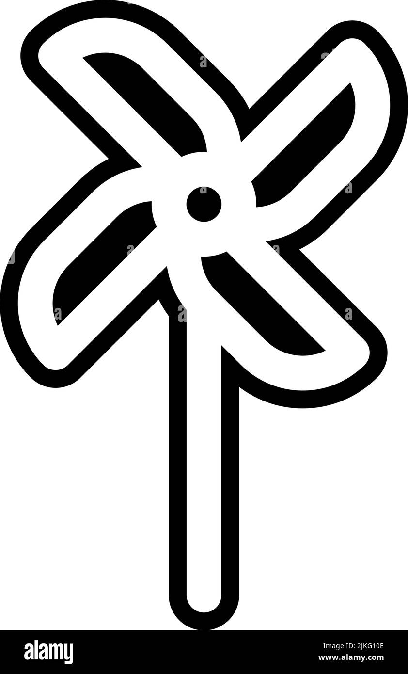 pinwheel icon black vector illustration. Stock Vector