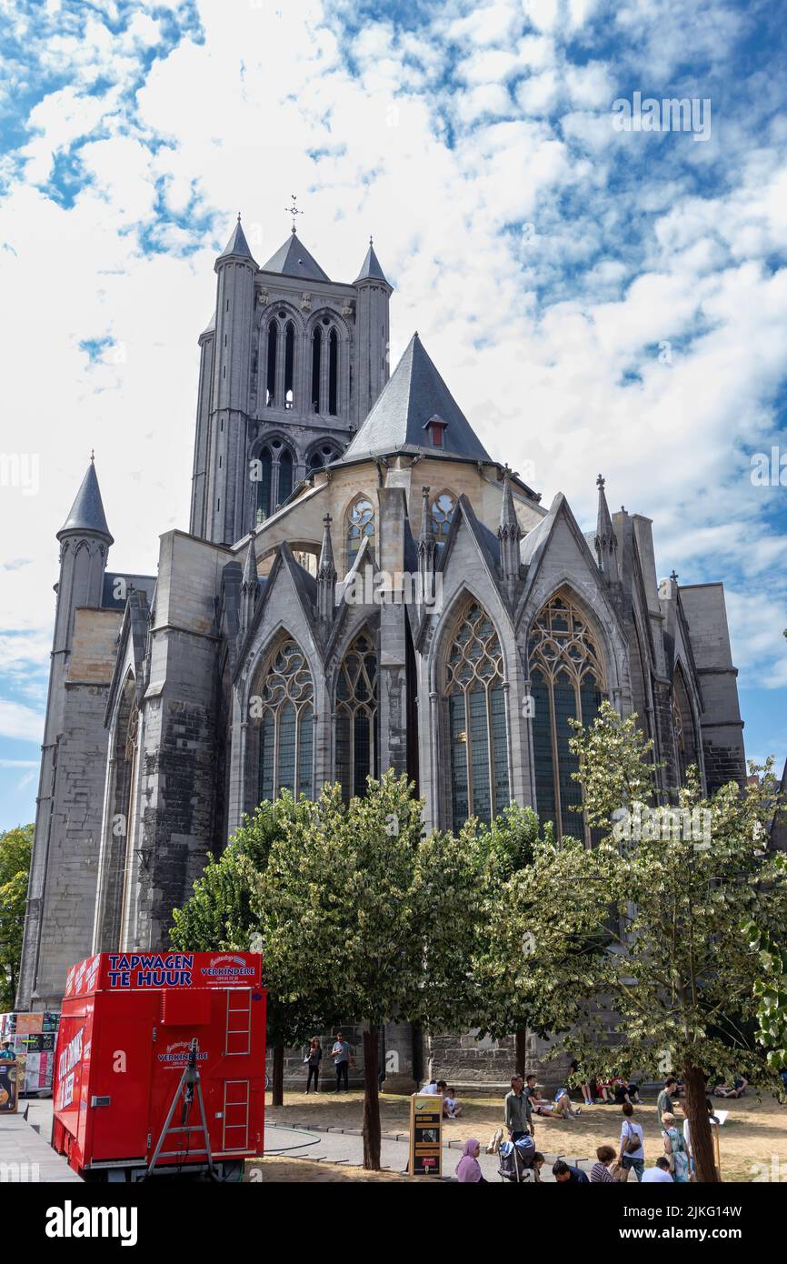 Ghent, Belgium - July 13, 2018: Saint Nicholas' Church, the eastern facade Stock Photo