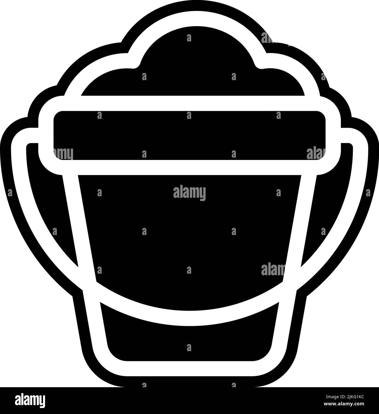 sand bucket icon black vector illustration. Stock Vector