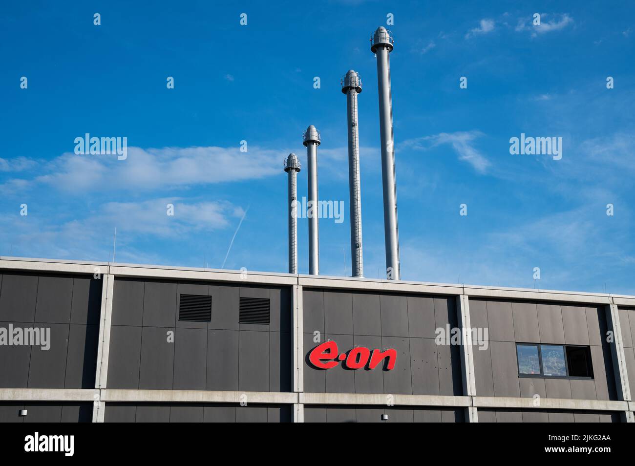 03.06.2022, Germany, Berlin, Berlin - Europe - Exterior view of the EZO combined heat and power plant at Berlin-Brandenburg International BER Willy Br Stock Photo