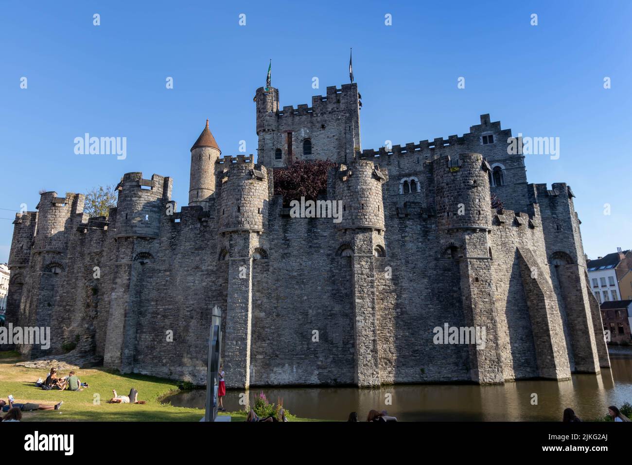 The 10th-century Gravensteen Castle in Ghent, Belgium Stock Photo - Alamy