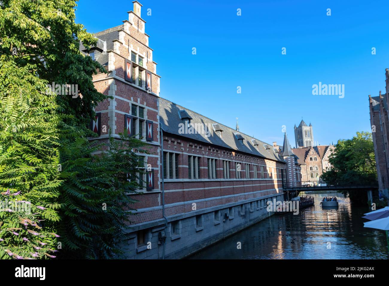 Ghent, Belgium - July 13, 2018: The office building of Toecourt, a catering food and drink supplier Stock Photo