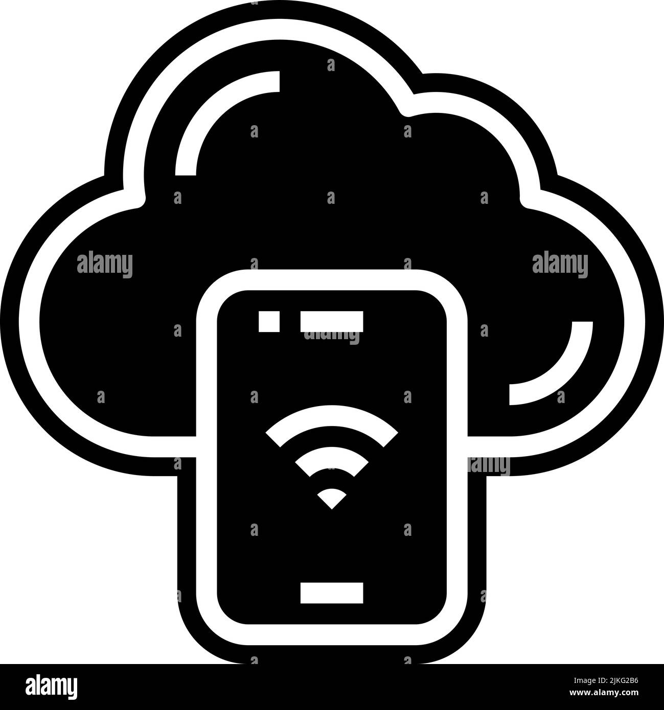cloud computing icon black vector illustration Stock Vector Image & Art ...