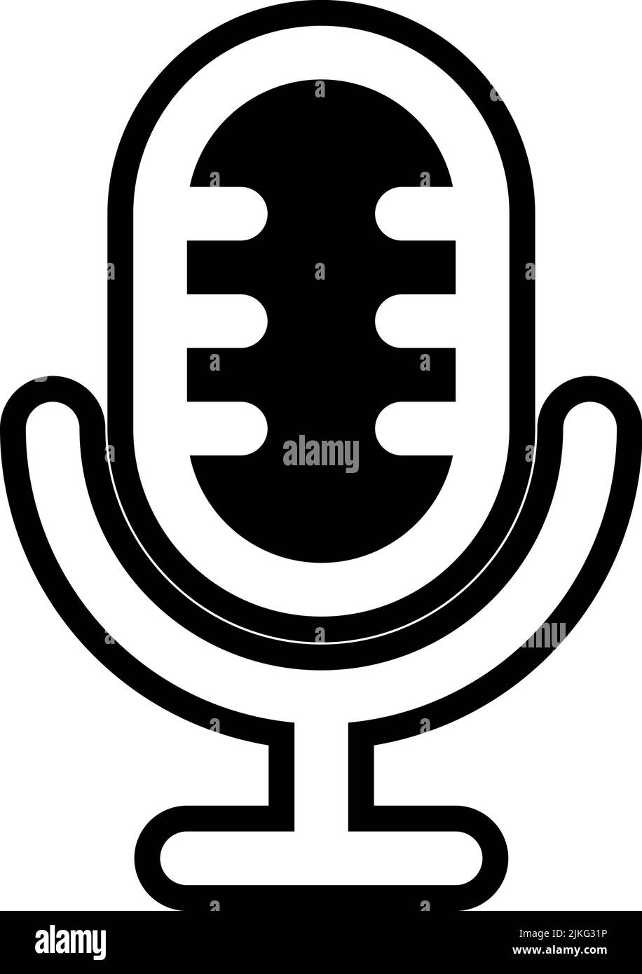 microphone icon black vector illustration Stock Vector Image & Art - Alamy