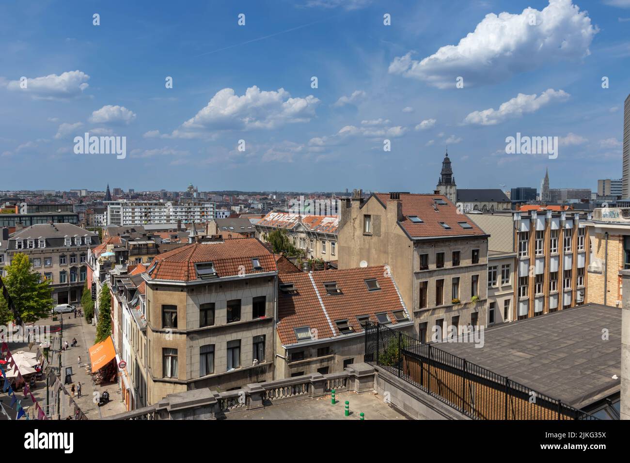 Rue de l'Epee and the city as viewed from L'Ascenseur, Brussels Stock Photo
