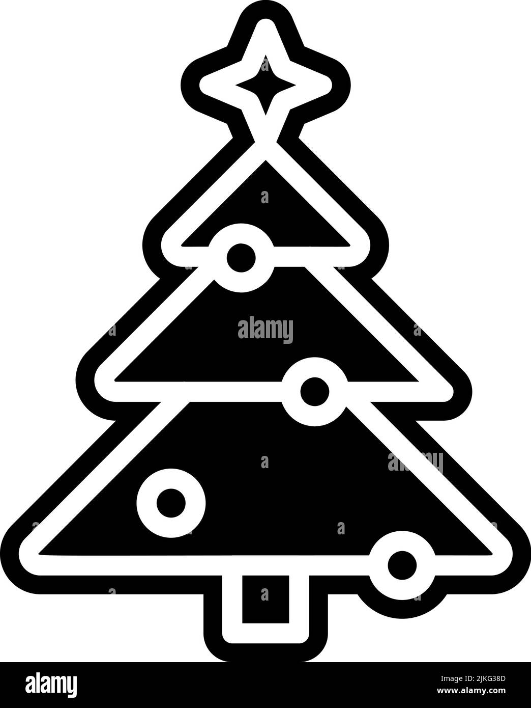 christmas tree icon black vector illustration Stock Vector Image & Art ...