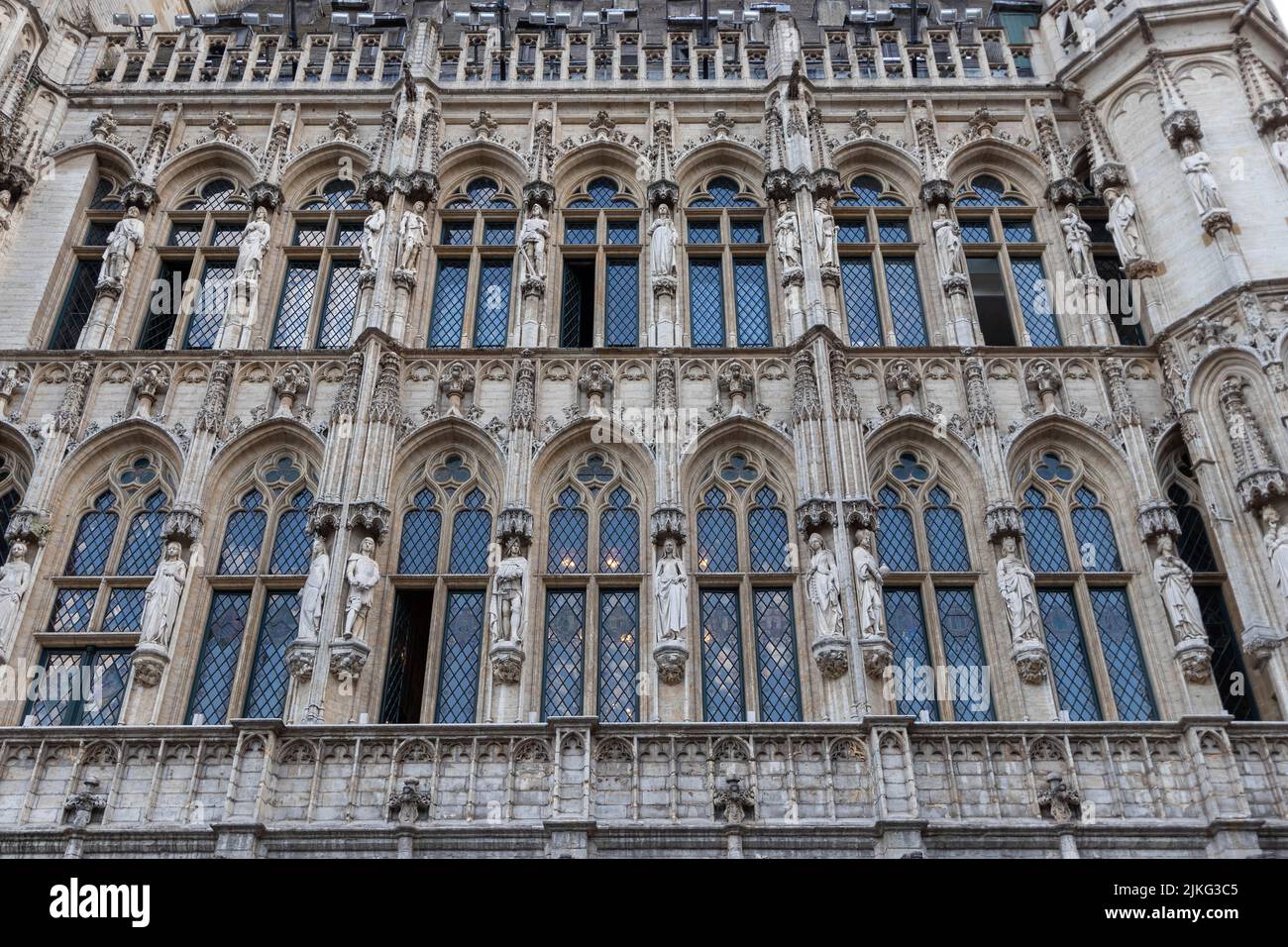 A fragment of the historic Town Hall of Brussels decoration Stock Photo